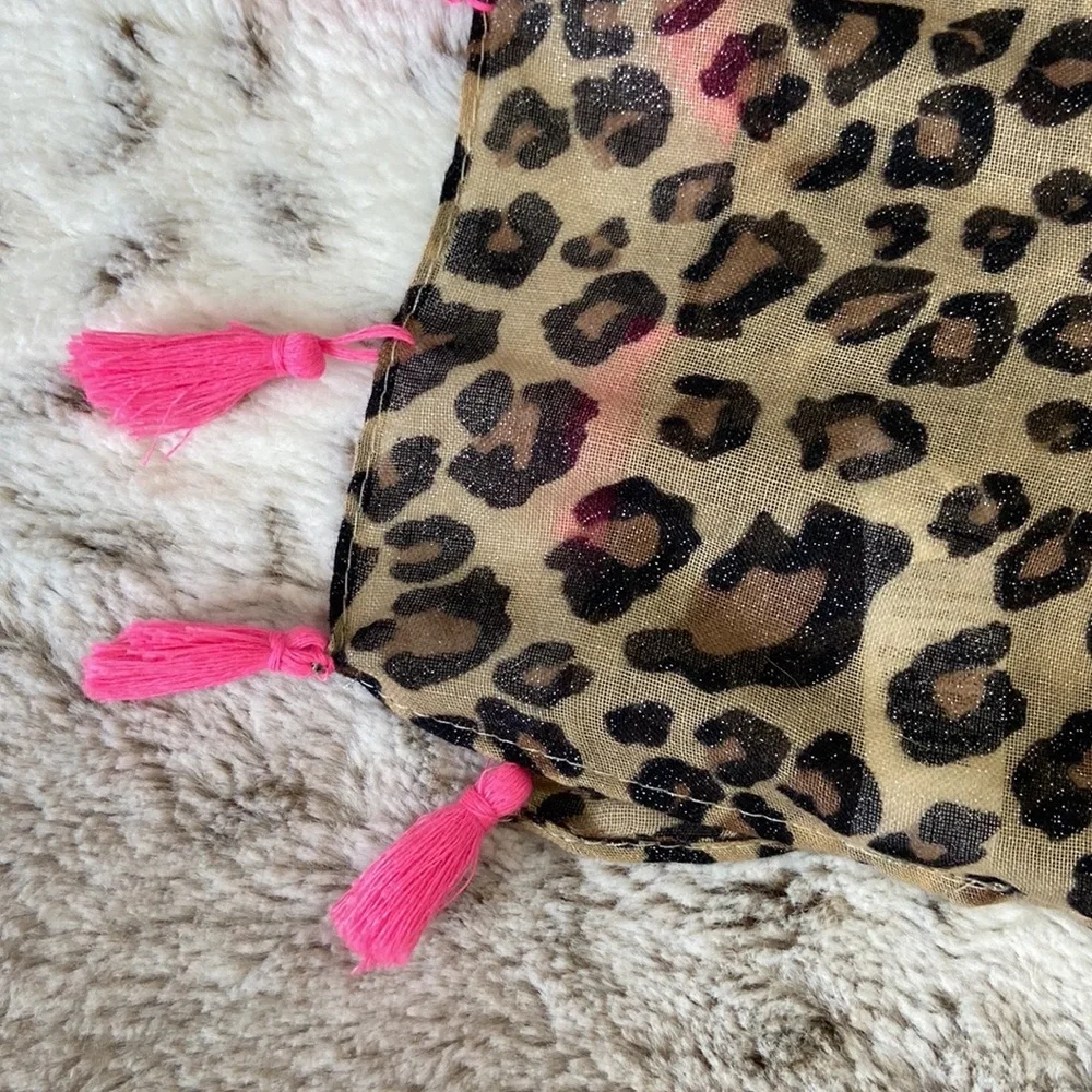 The Children’s Place sparkly leopard print scarf girls OS Barbie girlhoodcore
